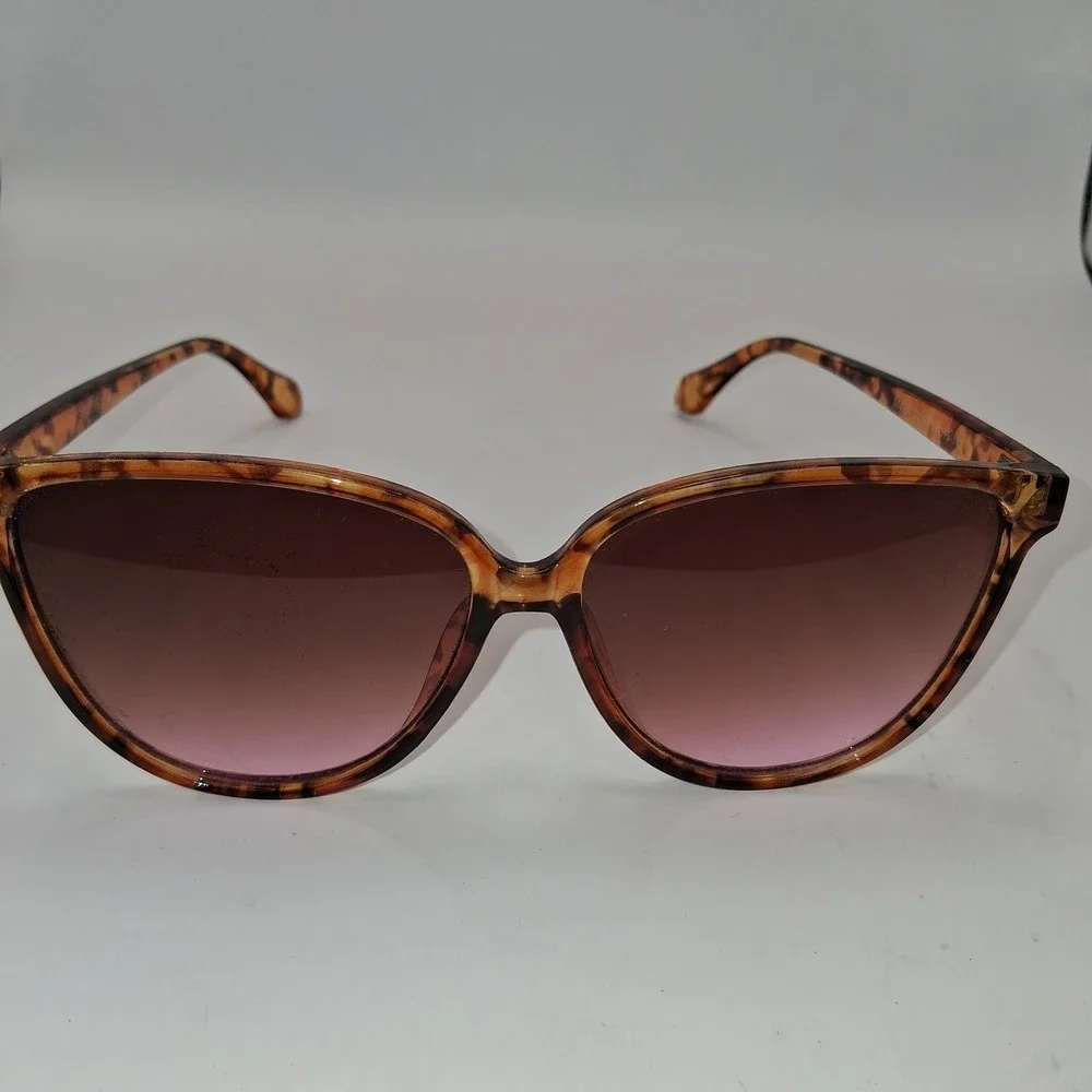 Women's Cat Eye Sunglasses Tortoiseshell Brown Pink Gradient UV Protection
